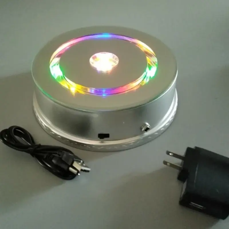 Basi rotanti a LED colorate di alta qualità base in cristallo 18cm