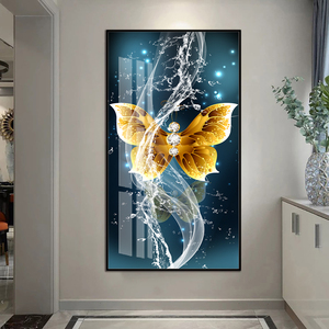 Stile Nordic farfalla oro pittura a farfalla arte della parete <span class=keywords><strong>di</strong></span> arte nordica per la decorazione della camera da letto pittura <span class=keywords><strong>di</strong></span> cristallo porcellana - Product Image 5