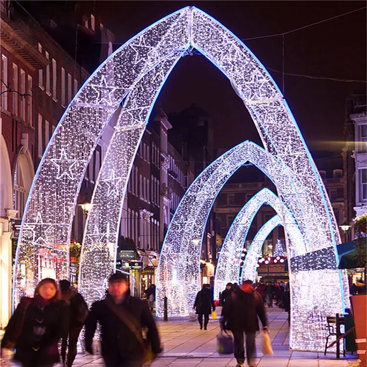 3D grande 110V bola LED escultura corazón arco motivo luz para Centro Comercial decoración de la calle