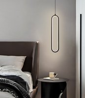 Lustre de chevet et lampes suspendues longues AB Modern pour chambre à coucher, design minimaliste créatif, LED pour mur arrière de salon