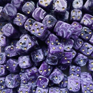 Ánh sáng đá cẩm thạch Acrylic xúc xắc đầy màu sắc bạc pearlised xúc xắc tùy chỉnh đánh bóng Hội Đồng Quản trị trò chơi xúc xắc thiết lập - Product Image 2