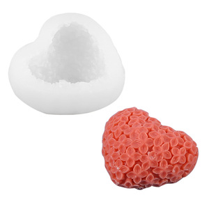 Amor flores Día de San Valentín forma aromaterapia vela Chocolate mousse pastel en forma de corazón molde de silicona para DIY hecho a mano - Product Image 5