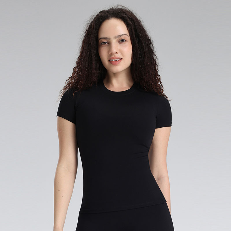 OEM/ODM Women's Slim Short Sleeve Quick Dry Workout Tops Breathable Gym Shirts for Yoga Athletes Soft Athletic Shirts