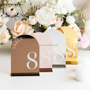 ANNIELU Numéros de table en acrylique effet miroir 4 couleurs, panneaux de table de mariage, marqueurs de table pour réceptions et événements - Product Image 1