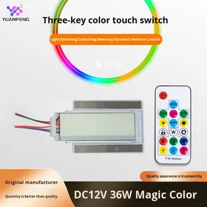 <span class=keywords><strong>Interrupteur</strong></span> tactile à trois boutons, bande lumineuse RGB colorée, télécommande, 12V72W, indice de protection IP5, <span class=keywords><strong>interrupteur</strong></span> intelligent en polycarbonate ignifuge, <span class=keywords><strong>interrupteur</strong></span> miroir - Product Image 2