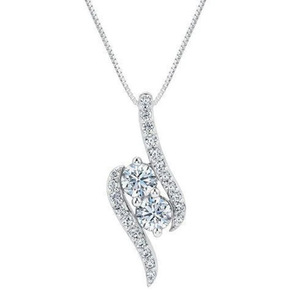 Collana con ciondolo in cristallo scintillante da donna, catena semplice per clavicola, gioielli alla moda - Product Image 1