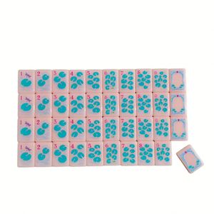 Juego de Mahjong Acrílico Personalizado de 160 Piezas, Diseño Estilo París Americano en Rosa Claro, de Alta Calidad para Niños - Product Image 2