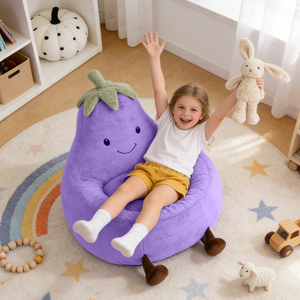 工場直販 キッズ用ナス型ビーンバッグチェア 幼児用読書用快適ソファ B2B OEM/ODM 卸売 - Product Image 2