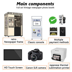 Yixile фотобудка в стиле ретро для газет, для продажи, фотобудка Dslr, термосублимационный принтер, закрытый фотобудка, киоск - Product Image 4