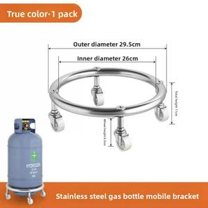 Base de cilindro de propano móvil, carro de soporte de tanque de propano con 4 ruedas, estante fijo de cilindro de gas - Product Image 6