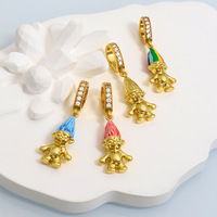 DIY Elf Charms 18K oro latón circón encanto colorido esmalte Pelo Largo Hada COLLAR COLGANTE para mujer joyería regalos