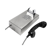 Téléphone public VOIP SIP analogique 4G avec carte SIM en acier inoxydable pour usage extérieur, bancaire et anti-sabotage