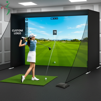 Tente de Tir pour Projecteur de Simulateur de Golf Facile à Assembler, Cage d'Entraînement de Golf, Enceinte de Simulateur de Golf Intérieur avec Écran d'Impact HD