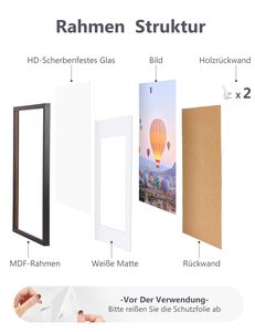 Cornice Fotografica in <span class=keywords><strong>Legno</strong></span> Fuling Fai-da-Te, Personalizzabile, Decorativa per Soggiorno, Cornice per <span class=keywords><strong>Foto</strong></span> di Famiglia e Vacanze - Product Image 2