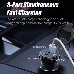 Cargador USB para Motocicleta Modificado, Tres Puertos QC3.0 USB USB C, Fácil Instalación, Seguro - Product Image 6