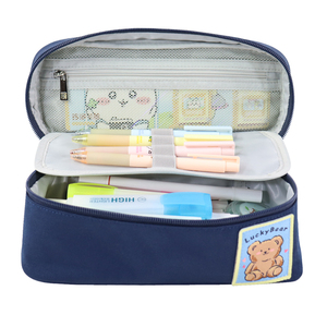 Trousse à crayons bleue avec fermeture éclair, format A5, pour l'école ou le bureau - Product Image 6