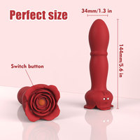 Teleskopischer Dildo Rose App Anal-Plug Vibrator mit 9 Vibrationsmodi Prostata-Massagegerät Analkugeln Sexspielzeug für Frauen und Männer