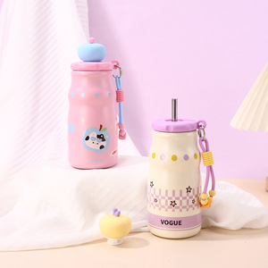 Kawaii Animal 500ml Leakproof Double Wall Vacuum Flask 316 Stainless Steel Insulated Thermos <strong>Water</strong> <strong>Bottle</strong> <strong>Infuser</strong>/Straw for - Product Image 3