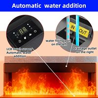 Cheminée à vapeur d'eau Kalsubo 39,37 pouces, corps en acier inoxydable, flamme atomisée multicolore, régulation automatique de l'eau, télécommande et application mobile