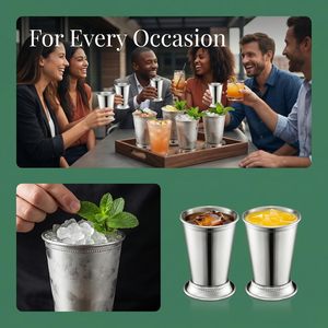 Tasses en acier inoxydable très demandées – Verres à boire haut de gamme incassables – Tasses coniques – Tasses à Mint Julep - Product Image 5