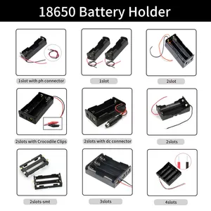 12V Battery Holder Box AA 8slots 8AA Switch Cover Plastic Battery Holder Case With DC5521 Connector