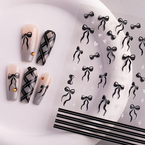 Autocollants pour ongles en forme de nœud papillon, simples, à faire soi-même, pour la décoration des ongles, accessoires de manucure - Product Image 3