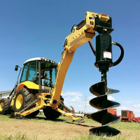 Tarière hydraulique pour excavatrice certifiée CE, à couple élevé, pour le forage de trous de poteaux dans le sol, l'argile, le sable et le gravier