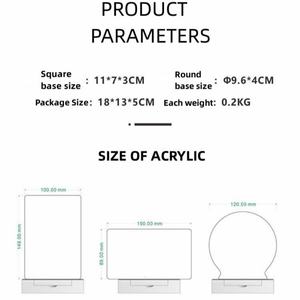 Tableau d'affichage lumineux créatif en acrylique haute transparence pour messages DIY, veilleuse LED USB avec stylo - Product Image 3