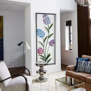 Décorations murales tridimensionnelles en fer forgé créatives 91,5 x 71 cm, plantes, fleurs, décoration <span class=keywords><strong>murale</strong></span> de salon, ornements suspendus au mur - Product Image 4