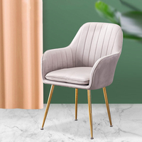 Chaise contemporaine de style mid-century pour salle à manger et salon, en velours, avec housse amovible et base en métal chromé