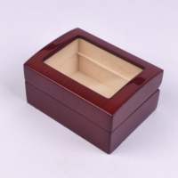 Boîte à bijoux en bois, design rectangulaire, fermeture magnétique, style fait main et tendance, avec fenêtre de visualisation avancée et pratique, simple