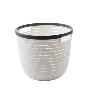 25*25*21.5cm round plastic rattan woven storage baskets plastic basket for bathroom,kitchen,desk organizer