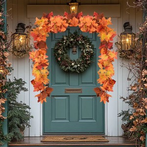 Hojas de Arce Rojo Artificiales de PVC de Alta Gama, Simulación de Ratán Plástico para Decoración de Ventanas, Techos y Paredes en Año Nuevo, Acción de Gracias y Navidad - Product Image 3