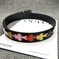 Ensemble de ceintures brodées croix gothique Y2K Punk avec boucles en alliage ornées, multi-styles, cloutées, à motifs floraux et ajourées