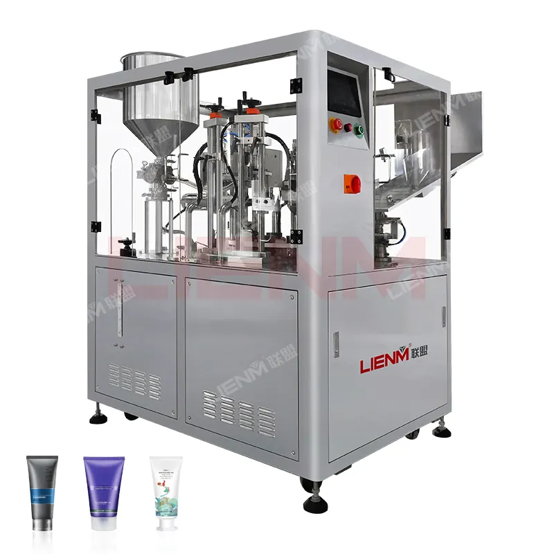 LIENM ultrasonik yumuşak tüp dolum ve mühürleme makinesi losyon kozmetik plastik tüp dolum ve sızdırmazlık makinesi otomasyonu