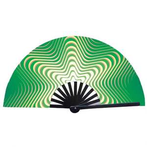 Éventail Pliant Personnalisé de 33 cm pour Sublimation, Style Kung Fu, avec Logo Personnalisé et Lumière, Idéal pour la Danse et les Raves - Product Image 1