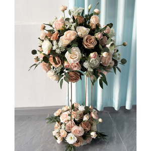 Customization Artificial Flower Ball Table Centerpieces Autumn Color Peony Olive Mixed Arrangement Wedding Event Decorations - Product Image 1