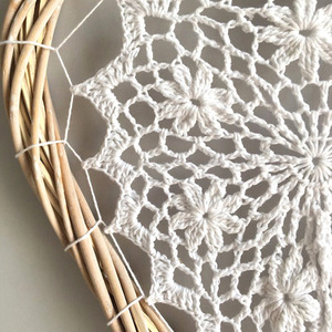 Nouveau style attrape-rêves en forme de cœur en corde de chanvre blanche rustique fait main, décoration intérieure, cadeaux, guirlande de fleurs ACASA <span class=keywords><strong>ARTO</strong></span> - Product Image 3