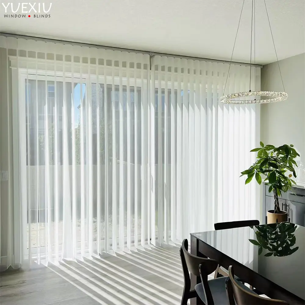 Indoor Decorative Elegant Light Filtering Transparent Vertical Sheer Hanas Shades Blinds Curtain