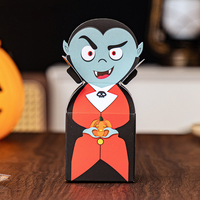 Boîte cadeau en carton blanc haut de gamme personnalisée pour Halloween, avec fenêtre, pour bonbons et tranches de gâteau, vente en gros
