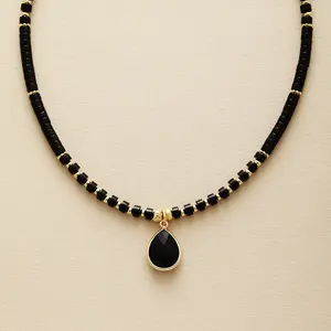 Exquisito collar de gargantilla de lágrima bohemio para mujer, cadena de hilo de piedras naturales con cuentas simples, regalo para adolescentes, accesorios - Product Image 3