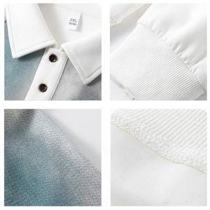 Camiseta de Manga Larga con Cuello Polo para Hombre TKAN468D, Tejido de Alta Calidad, Felpa Francesa de Lujo, 100% Algodón, Hombros Caídos, Degradado - Product Image 3