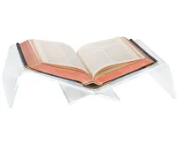 BSCI Factory porta libri in acrilico trasparente espositore da lettura da 2 pezzi per libri aperti e chiusi, riviste, libri di testo per la chiesa