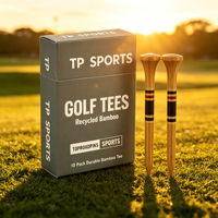 Tee de golf en plastique personnalisé, sac en plastique, support magnétique de forme personnalisée, étui de rangement en bois de 4 pouces avec logo en bambou