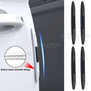 4 pièces de protection de porte de voiture, bande anti-collision airbag, autocollant décoratif extérieur transparent en silicone antistatique pour rétroviseur - Product Image 1