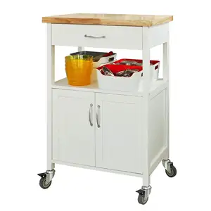 De almacenamiento de cocina carrito con puertas y cajones de cocina de gabinete de almacenamiento en las ruedas