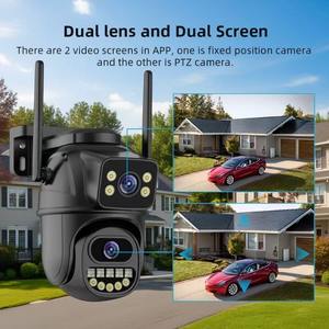 Icsee 6mبكسل 8xZoom عدسة مزدوجة لاسلكية ثنائية الاتجاه واي فاي خارجي مع مستشعر CMOS بطاقة ذاكرة تدعم IP66 مقاوم للماء - Product Image 3