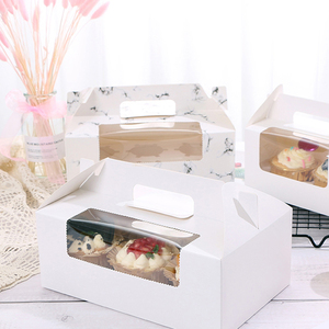 Bulk Paper Window Clear 4 6 12 24 Hole Muffin Cup Cake Cupcake Packaging Box Wholesale Custom Transparent Mini Cupcake Box/