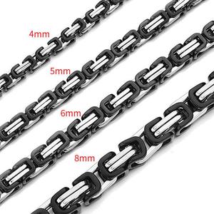 สร้อยข้อมือและสร้อยคอผู้ชาย สแตนเลสชุบทอง 18K สีดำ สีเงิน ลายไบแซนไทน์ ไทเทเนียมประดับเพชรเม็ดใหญ่ ขายส่งจากโรงงาน - Product Image 6