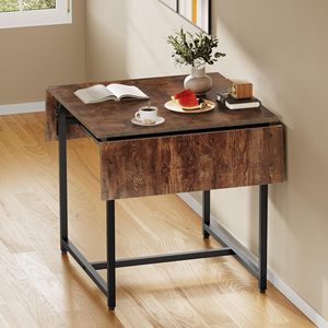 Table à manger pliante SENYU personnalisée en bois écologique avec panneau extensible à rabat, petite table à manger pliable - Product Image 2
